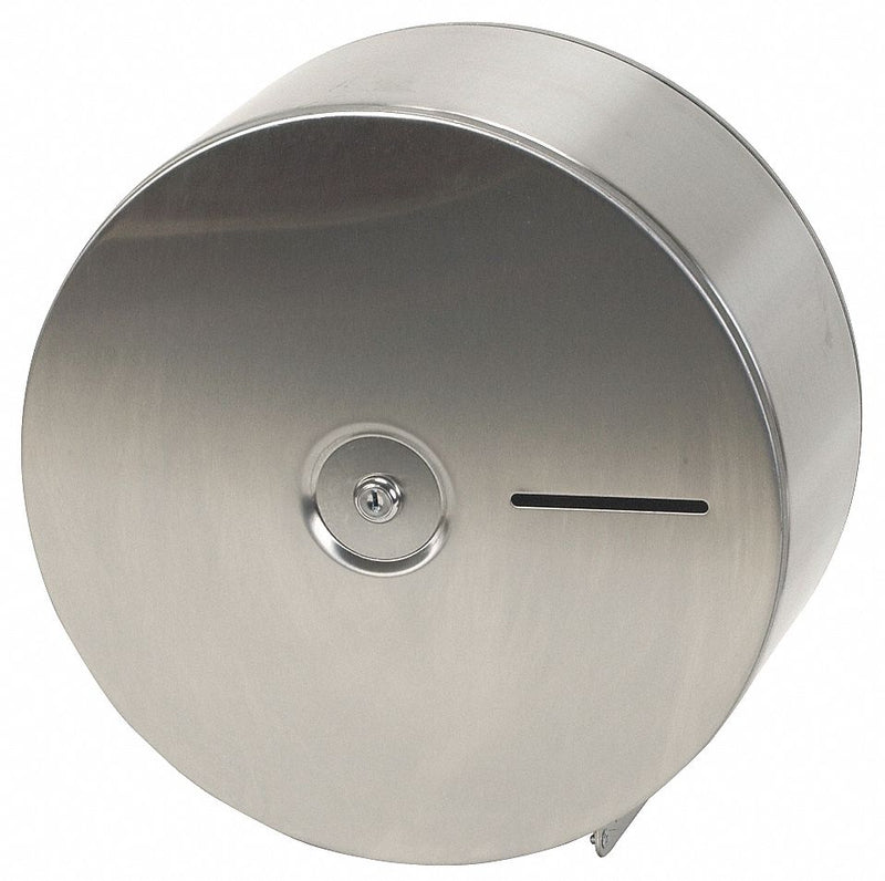 Tough Guy Toilet Paper Dispenser, Tough Guy, Silver, Jumbo Core, (1) Roll Dispenser Capacity - 4YRE6