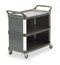Rubbermaid Enclosed Service Cart, 300 lb. Load Capacity, HDPE, Black, Thermoplastic Rubber Caster Material - FG409300BLA