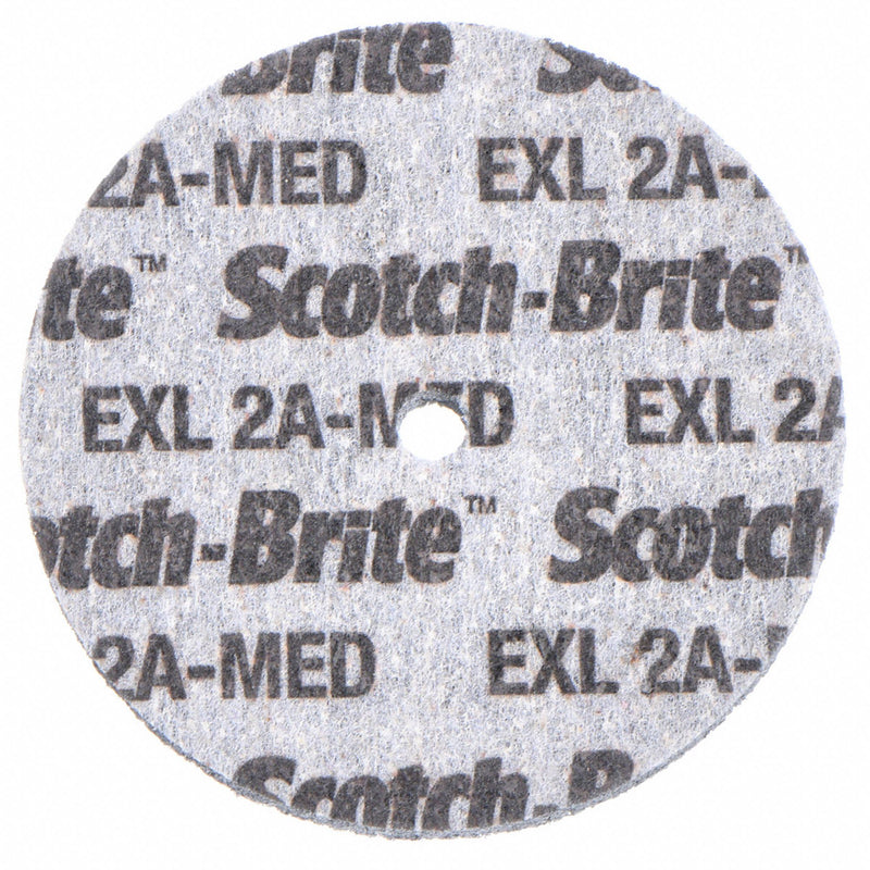 Scotch-Brite 3" Deburring and Finishing Unitized Wheel, 1/4" W, 1/4" Mounting Size, Medium Aluminum Oxide - 61500079589