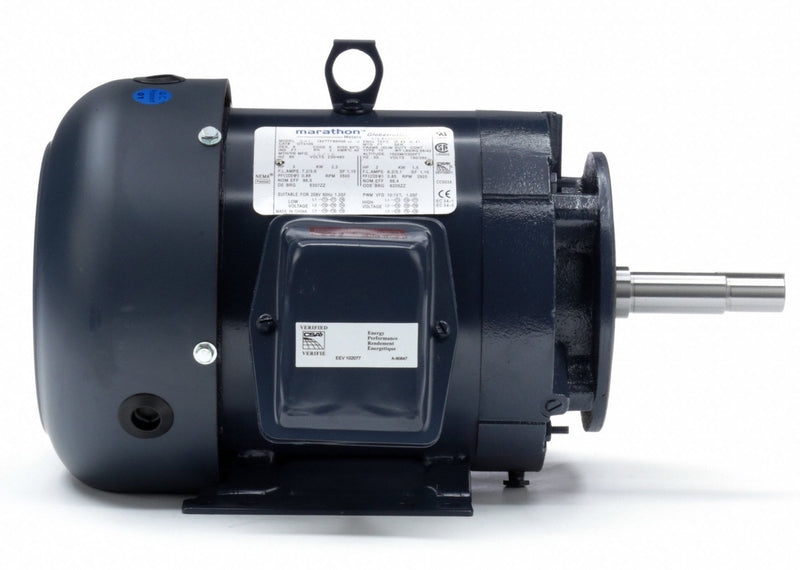 Marathon Motors 3 HP Close-Coupled Pump Motor,3-Phase,3505 Nameplate RPM,230/460 Voltage,182JM - 182TTFBD6006