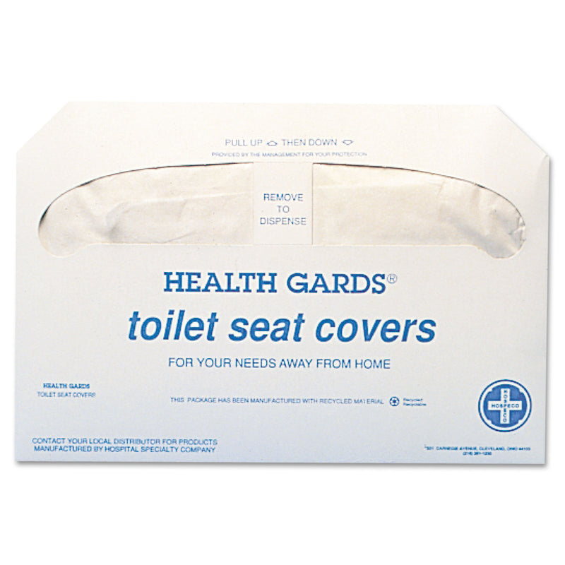 Hospeco Health Gards Toilet Seat Covers, White, 250 Covers/Pack, 20 Packs/Carton - HOSHG5000CT