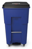 Rubbermaid 65 gal Rectangular Rollout Trash Can, Plastic, Blue - 1971976