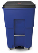 Rubbermaid 95 gal Rectangular Rollout Trash Can, Plastic, Blue - 1971999