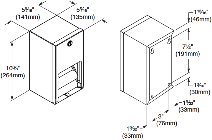 Bradley Toilet Tissue Dispenser, 5402-00