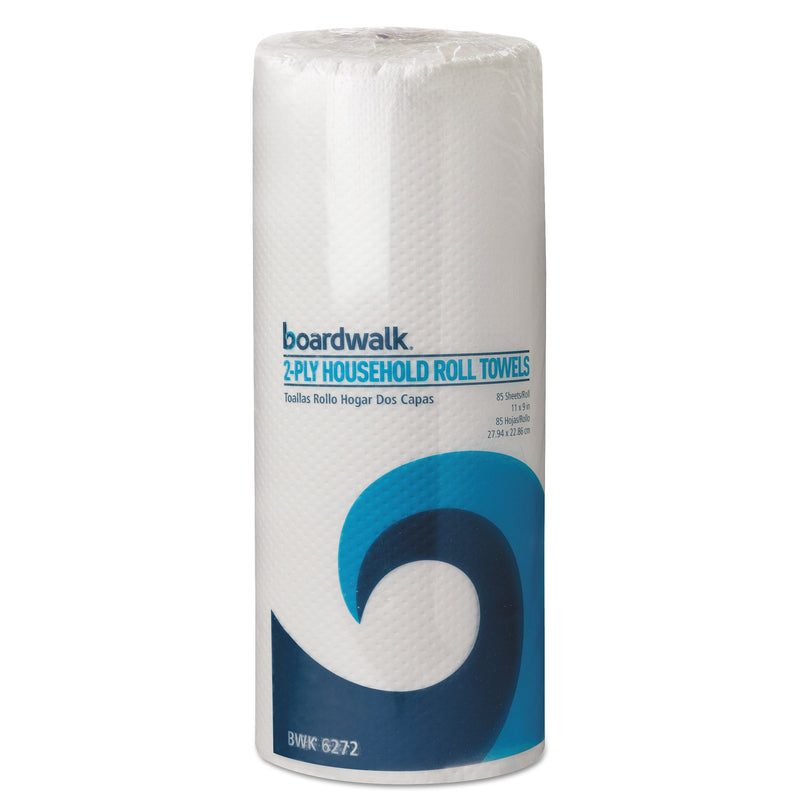 Boardwalk Household Perforated Paper Towel Rolls, 2-Ply, 11 X 9, White, 85 Sheets/Roll, 30 Rolls/Carton - BWK6272