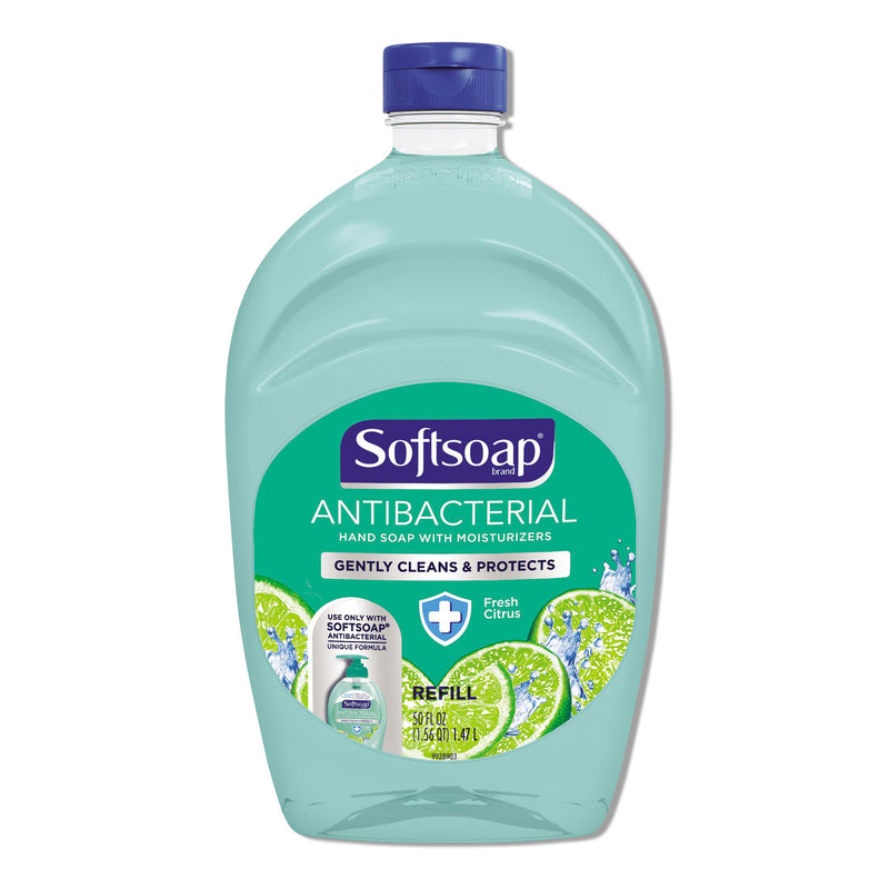 Softsoap Antibacterial Liquid Hand Soap Refills, Fresh, 50 Oz, Green, 6/Carton - CPC45991