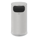 Rubbermaid European And Metallic Side-Opening Receptacle, Round, 12 Gal, Satin Stainless - RCPSO16SSSGL
