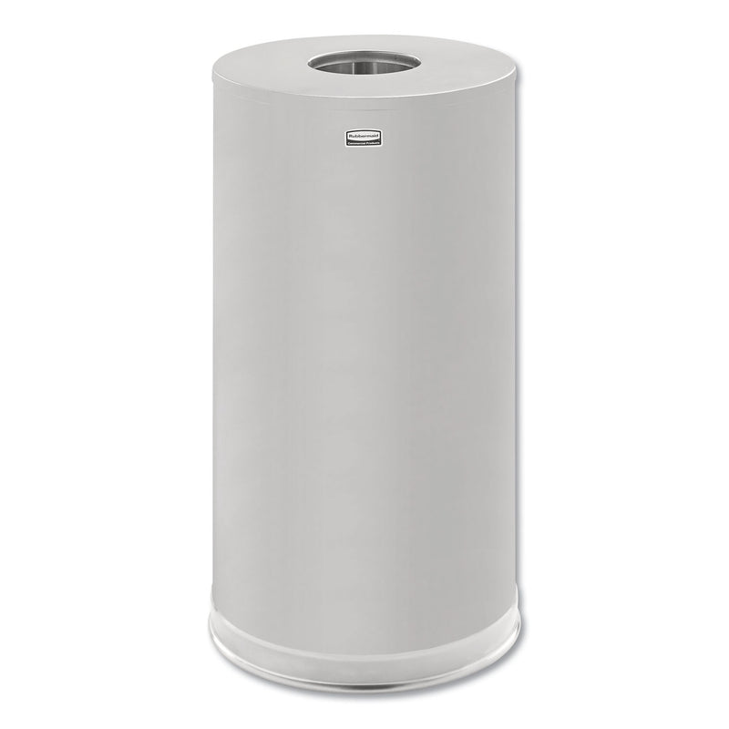 Rubbermaid European And Metallic Series Drop-In Top Receptacle, Round, 15 Gal, Satin Stainless - RCPCC16SSSGL