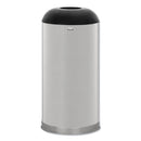 Rubbermaid European And Metallic Drop-In Dome Top Receptacle, Round, 15 Gal, Satin Stainless - RCPR32SSSGL