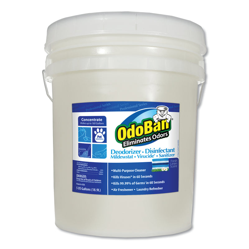 Odoban Concentrate Odor Eliminator And Disinfectant, Fresh Linen, 5 Gal - ODO9117625G