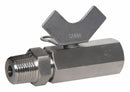 Top Brand Ball Valve, 316 Stainless Steel, Inline, 2-Piece, Pipe Size 1/4 in, Connection Type FNPT x MNPT - MSMF-25