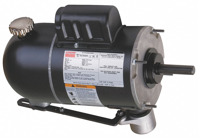 Dayton 1/2 HP Oscillating Fan Motor, Permanent Split Capacitor, 875/1075 Nameplate RPM,115 Voltage, Frame 4 - 5C040