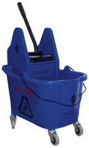 Tough Guy Blue Plastic Mop Bucket and Wringer, 8 3/4 gal - 5CJK1