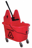 Tough Guy Red Plastic Mop Bucket and Wringer, 8 3/4 gal - 5CJK2