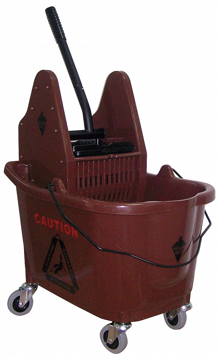 Tough Guy Brown Plastic Mop Bucket and Wringer, 8 3/4 gal - 5CJK4