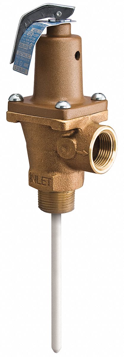 Watts Temperature and Pressure Relief Valve, 205,000 BtuH, 150 psi, 5 in Thermostat Length - 3/4 LF 40XL-5