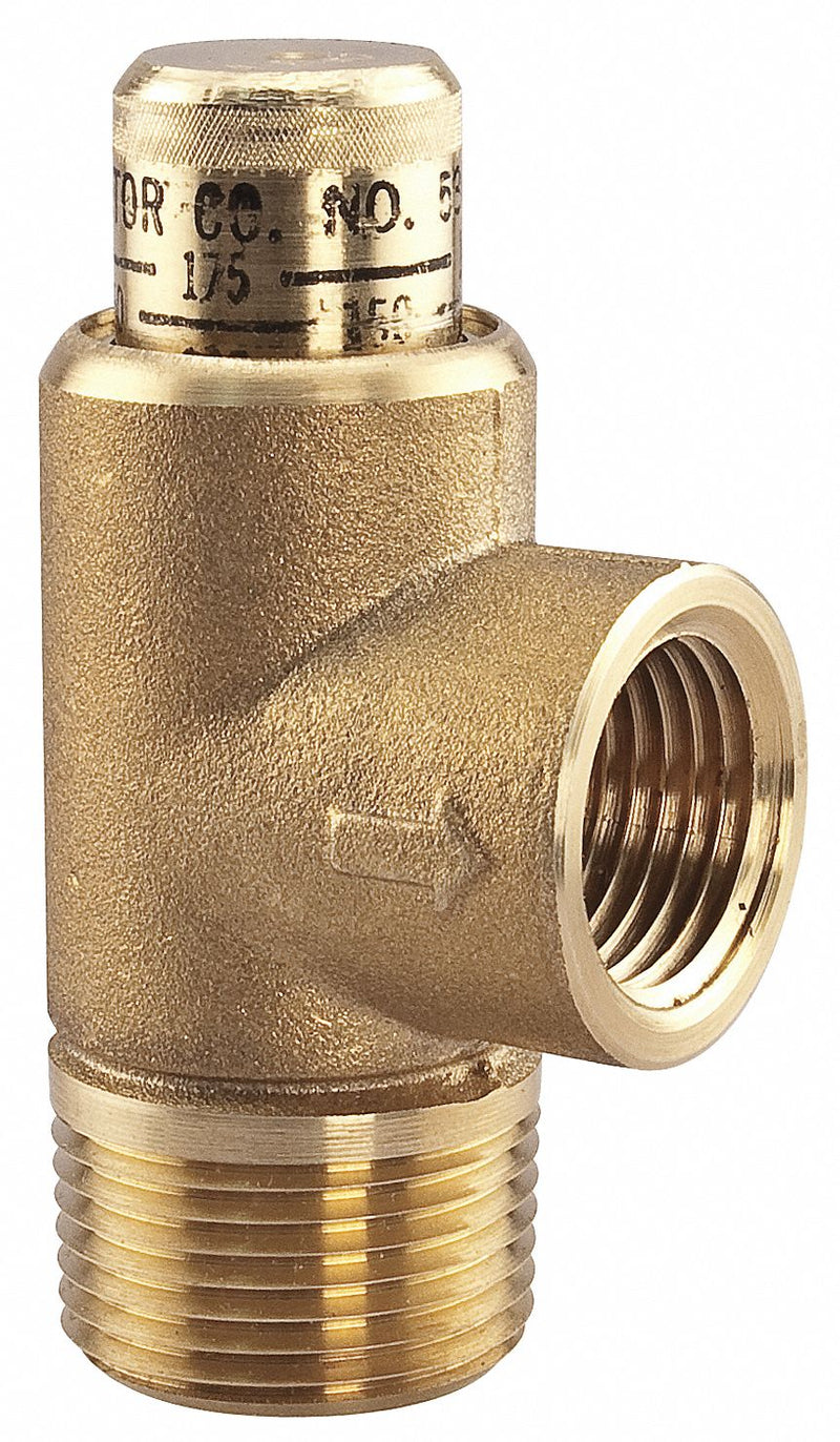 Watts Lead-Free Brass Calibrated Adjustable Relief Valve, MNPT Inlet Type, FNPT Outlet Type - 3/4 LF 530-C STD