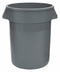 Tough Guy 55 gal Round Trash Can, Plastic, Gray - 5DMU6
