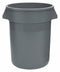 Tough Guy 32 gal Round Trash Can, Plastic, Gray - 5DMT2