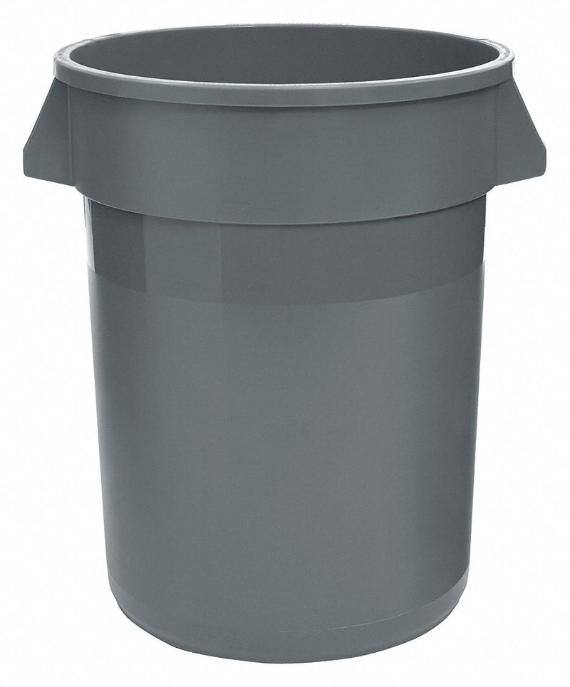 32 Gal. Grey Round Heavy-Duty Trash Can