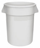 Tough Guy 32 gal Round Trash Can, Plastic, White - 5DMT4