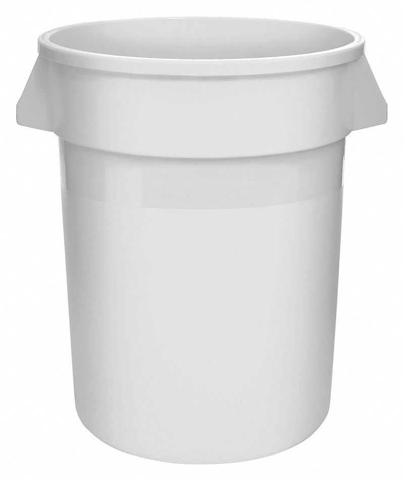 Tough Guy 20 gal Round Trash Can, Plastic, White - 5DMT0
