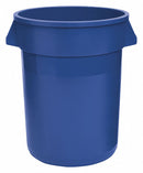 Tough Guy 44 gal Round Trash Can, Plastic, Blue - 5DMU3