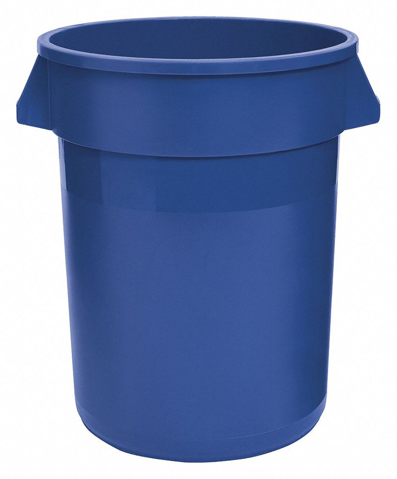 Tough Guy 32 gal Round Trash Can, Plastic, Blue - 5DMT6