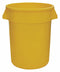 Tough Guy 32 gal Round Trash Can, Plastic, Yellow - 5DMT5