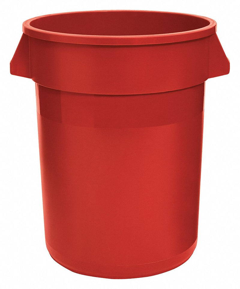 Tough Guy 32 gal Round Trash Can, Plastic, Red - 5DMT3