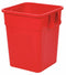 Tough Guy 32 gal Square Trash Can, Plastic, Red - 5DMV3