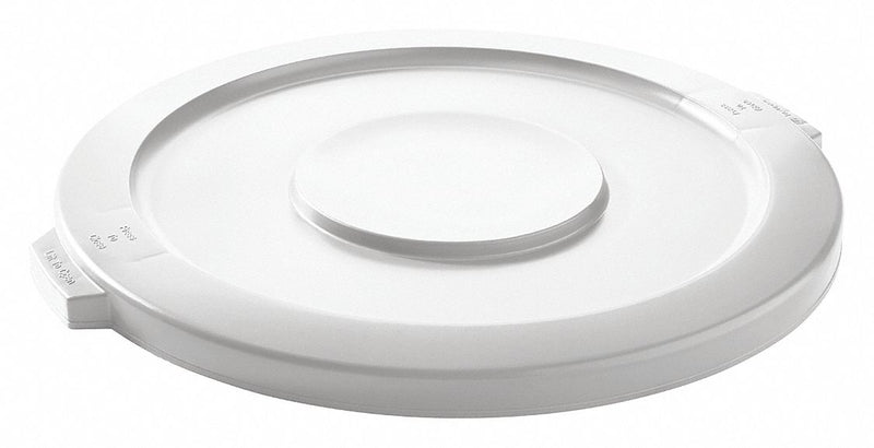 Tough Guy Trash Can Top, Round, Flat, 32 gal, White - 5DMX1