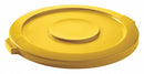 Tough Guy Trash Can Top, Round, Flat, 32 gal, Yellow - 5DMX2