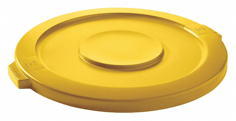 Tough Guy Trash Can Top, Round, Flat, 44 gal, Yellow - 5DMX6