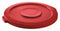 Tough Guy Trash Can Top, Round, Flat, 44 gal, Red - 5DMX4