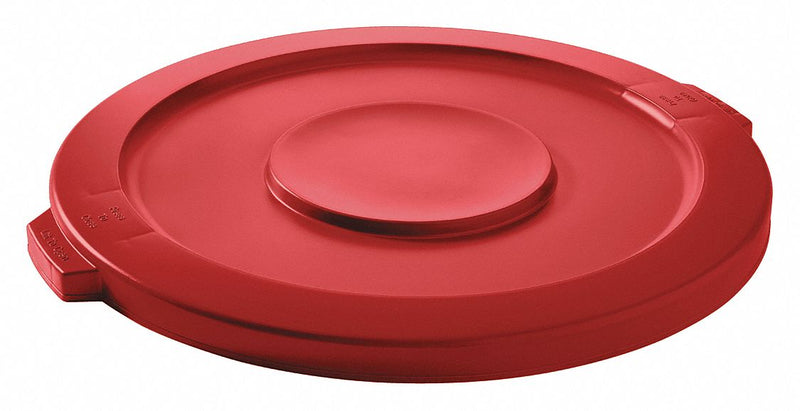 Tough Guy Trash Can Top, Round, Flat, 44 gal, Red - 5DMX4