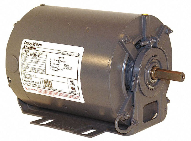 Century 1/3 HP Belt Drive Motor, Split-Phase, 1725 Nameplate RPM, 115 Voltage, Frame 56Z - 807L