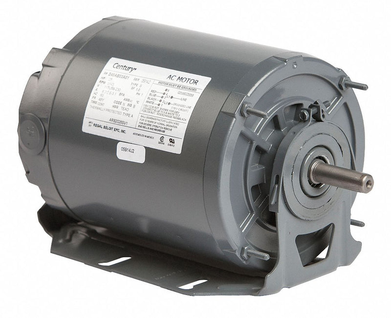 Century 1/4 HP Belt Drive Motor, Split-Phase, 1140 Nameplate RPM, 115/208-230 Voltage, Frame 48Y - ARB2026SV1