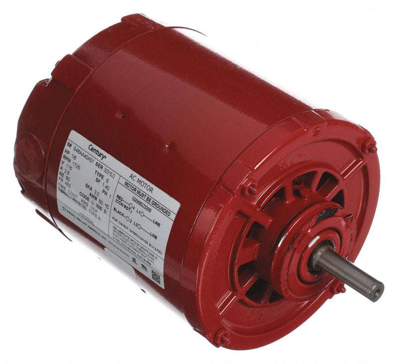 Century 1/8 HP Water Circulator Motor, Split-Phase, 1725 Nameplate RPM, 115 Voltage, Frame 48Z - HW2004L