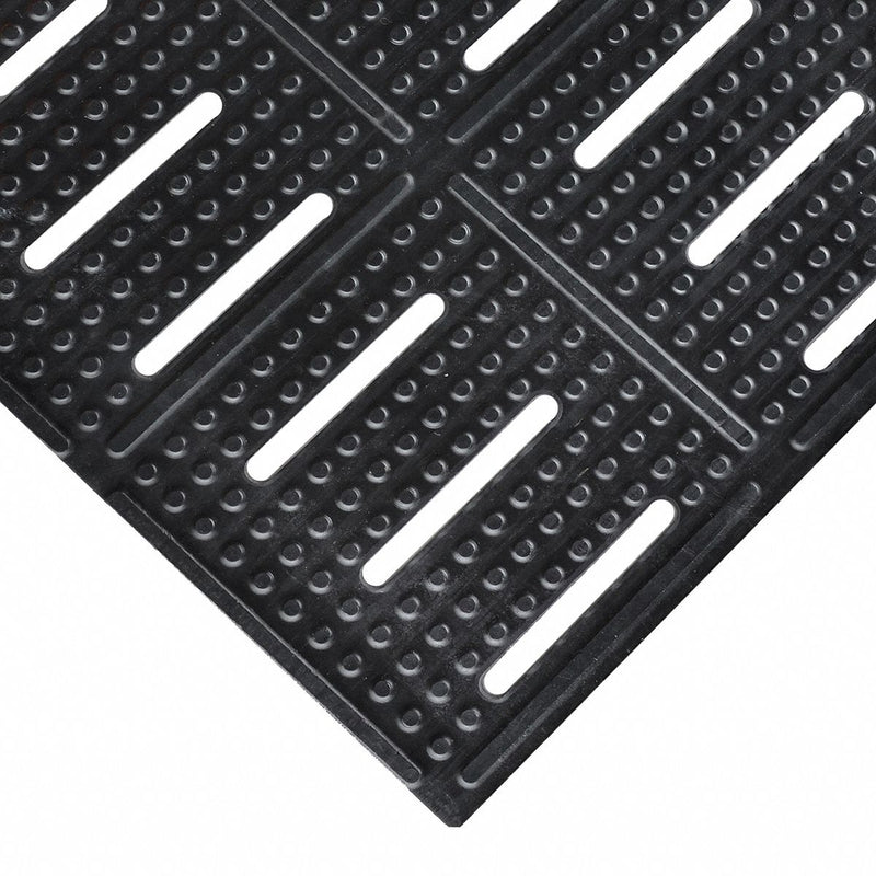 Notrax Drainage Runner, 60 ft L, 3 ft W, 3/8 in Thick, Rectangle, Black - 755C0036BL
