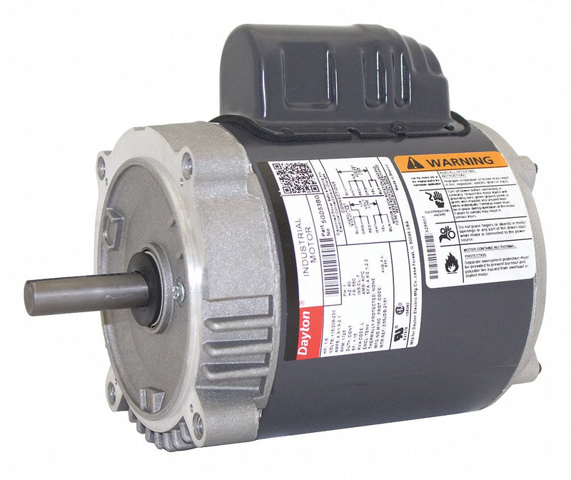 Dayton 1/6 HP, General Purpose Motor, Capacitor-Start, 1725 Nameplate RPM, 115/208-230 Voltage - 5GD53