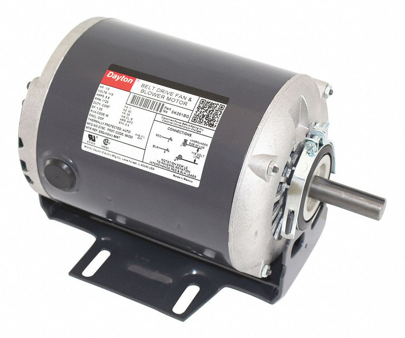 Dayton 1/3 HP Belt Drive Motor, Split-Phase, 1725 Nameplate RPM, 115 Voltage, Frame 56 - 5K261