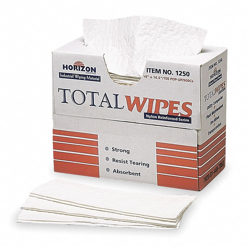 AbilityOne Dry Wipe, Ability One 7053, 10" x 16-1/2", Number of Sheets 150, White - 7920-01-448-7053