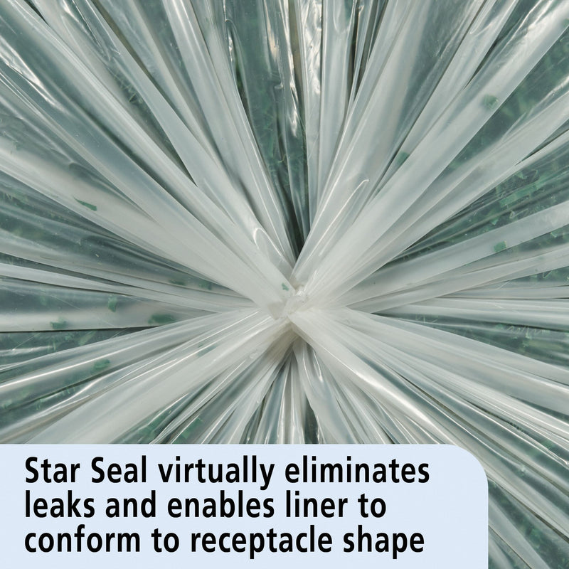 AbilityOne Trash Bag, 34 gal., LLDPE, Flat Pack, Clear, PK 125 - 8105-01-150-6256