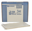 AbilityOne Trash Bag, 34 gal., LLDPE, Flat Pack, Clear, PK 125 - 8105-01-150-6256