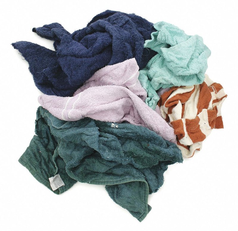 Top Brand Cloth Rag, Terry Cloth, Assorted, Varies, 10 lb - 515-10N