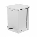 Rubbermaid 7 gal Square Step Can, Metal, White - FGST7EPLWH