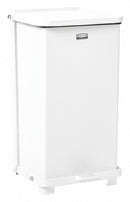 Rubbermaid 12 gal Square Step Can, Metal, White - FGST12EPLWH