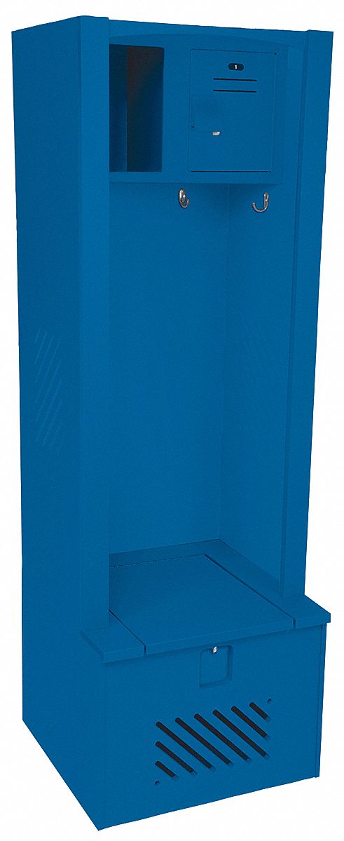 Bradley Deep Blue HDPE Gear Locker, Assembled, (1) Tier, (1) Wide, Opening Width: 25 in - LK301872GHM-203