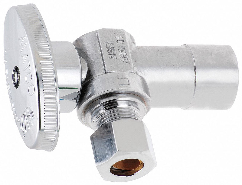 Top Brand Chrome Plated Quarter-Turn Supply Stop, Sweat Inlet Type, 125 psi - 26-1009LF